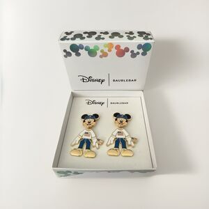 Disney X Baublebar Mickey Patriotic American Flag Earrings New 4th Of July New
